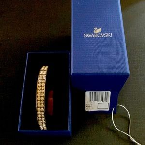 Authentic Swarovski Rose Gold Trendy Thin Bangle.
